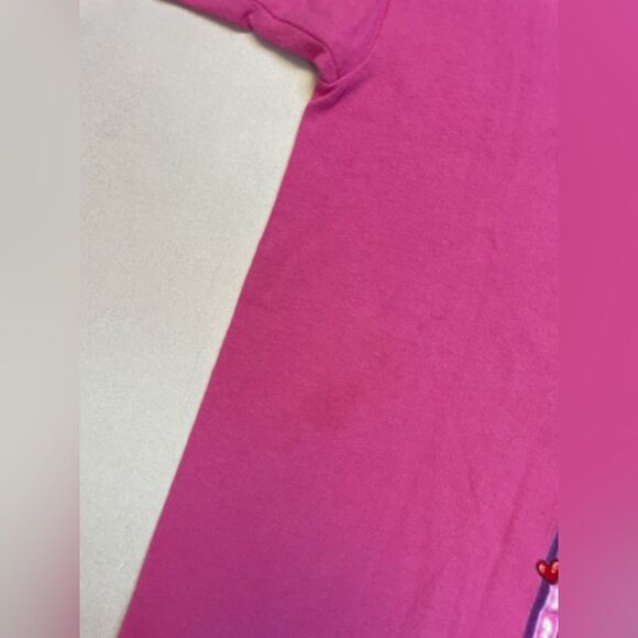 VINTAGE Bear Flower Graphic T-shirt Women XL Pink Short Sleeve - Picture 3 of 7